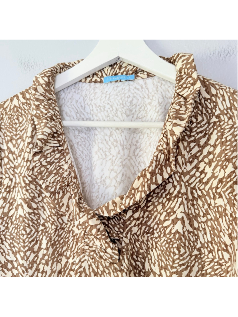 J.McLaughlin Catalina Cloth Durham Ruffle Collar Blouse Size Large - Picture 4 of 10